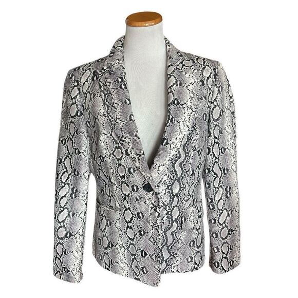 Womens Michael Michael Kors Snakeskin Print Chicken Dress Blazer Jacket  - Sz 12 - Picture 1 of 4